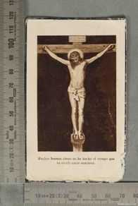 Postales: ESQUELA. Cristo crucificado - Diego Velázquez. MUJER 1942 SEVILLA